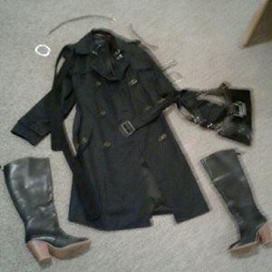 Banana republic long business coat with boots etc.